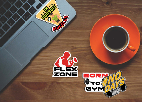 Muscle Man Fitness Vinyl PVC Stickers - Epic Collection Set for Sticker Lovers - Great Laptop Stickers