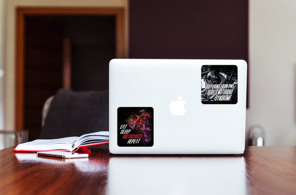 Creanoso Funny Motorcycle Sayings Vinyl PVC Stickers (6-Sheets) - Medium A6 Size approx. 4 x 4 inches DIY decoration decal for any flat surface laptops, skateboards, luggage, cars, bumpers, bikes