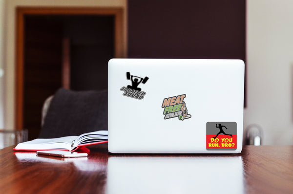 Funny Fitness Stickers - 8 Bulk Sets (12 des. x 8pcs ea.) - approx. A7-sized 3.55x 3.94 in. DIY decoration decal for any flat surface laptops, skateboards, luggage, cars, bumpers, bikes