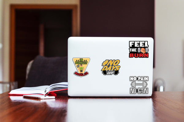 Creanoso Vinyl PVC Muscle Man Stickers (6-Sheets) - Medium A6 Size approx. 4 x 4 inches DIY decoration decal for any flat surface laptops, skateboards, luggage, cars, bumpers, bikes, bicycles, bedroom