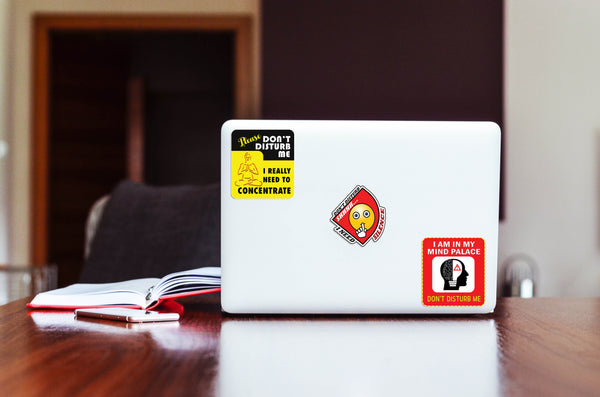 Creanoso Do Not Disturb My Concentration Waterproof Vinyl PVC Stickers - Epic Collection Set for Sticker Lovers - Great Laptop Stickers