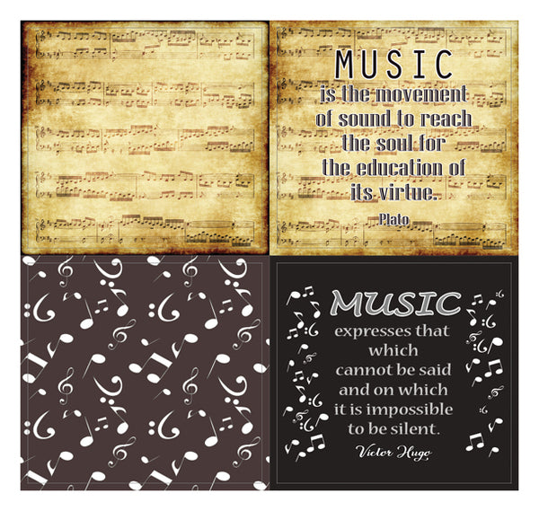 Music Theme Inspirational Quotes Stickers (20 Sets X 16 Designs)