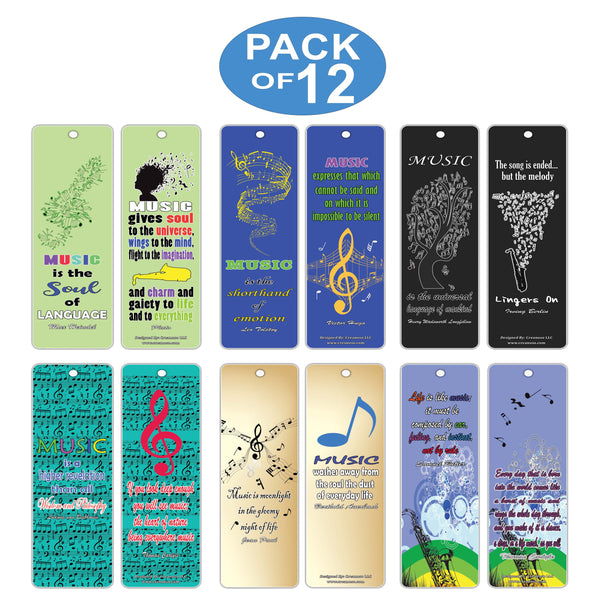 Creanoso Inspirational Quotes for Music Lovers Bookmarks Series 2 - Cool Gifts for Men Women Teens