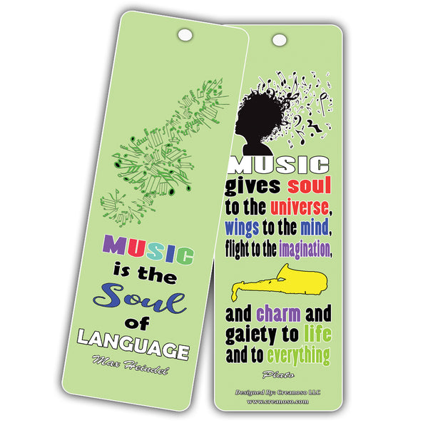 Creanoso Inspirational Quotes for Music Lovers Bookmarks Series 2 - Cool Gifts for Men Women Teens