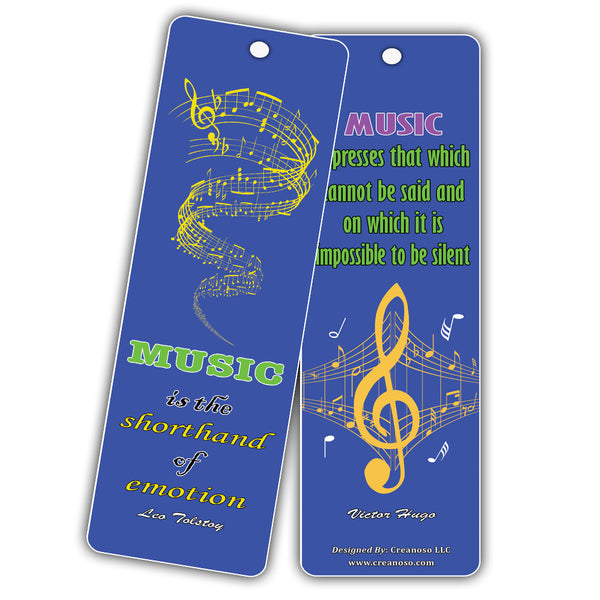 Creanoso Inspirational Quotes for Music Lovers Bookmarks Series 2 - Cool Gifts for Men Women Teens