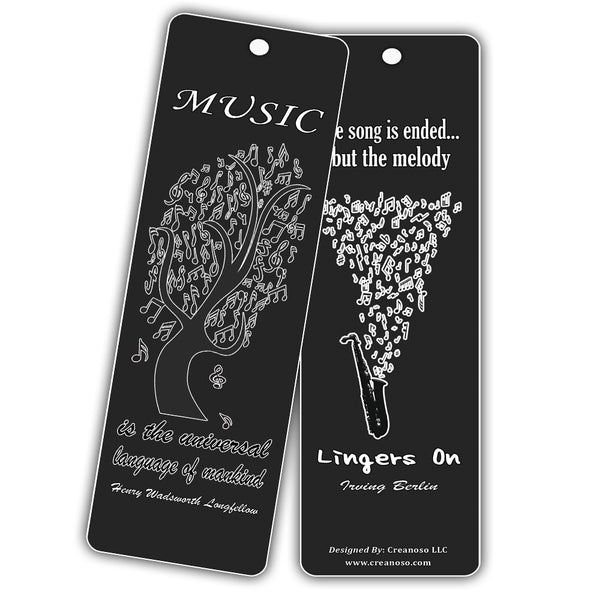 Creanoso Inspirational Quotes for Music Lovers Bookmarks Series 2 - Cool Gifts for Men Women Teens