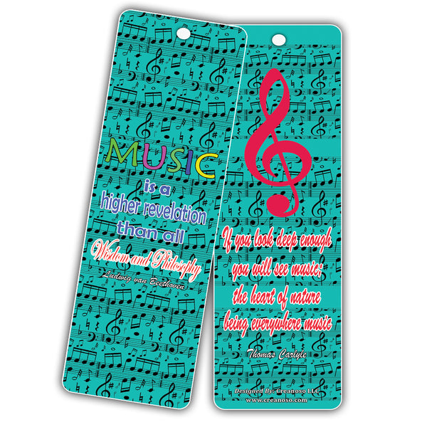 Creanoso Inspirational Quotes for Music Lovers Bookmarks Series 2 - Cool Gifts for Men Women Teens