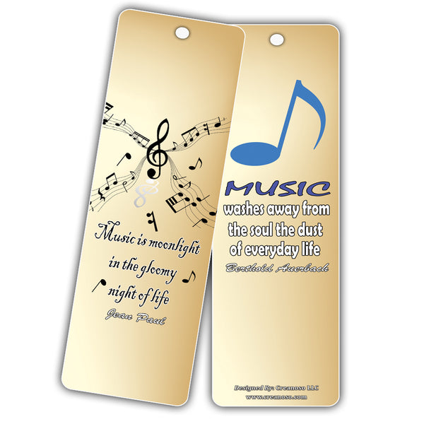 Creanoso Inspirational Quotes for Music Lovers Bookmarks Series 2 - Cool Gifts for Men Women Teens