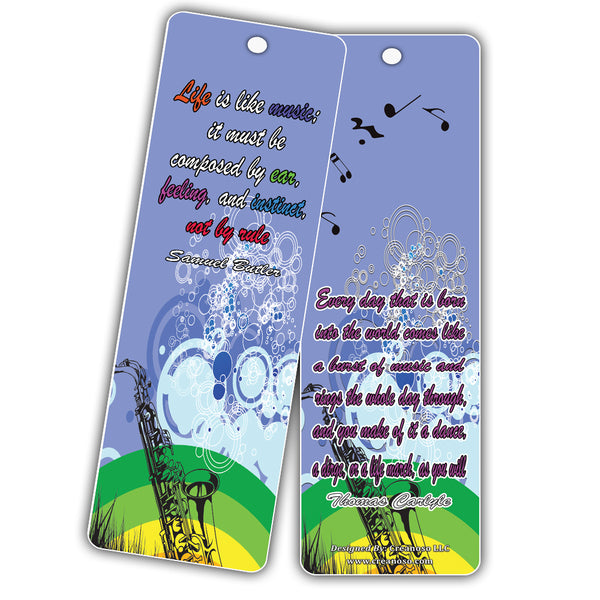 Creanoso Inspirational Quotes for Music Lovers Bookmarks Series 2 - Cool Gifts for Men Women Teens