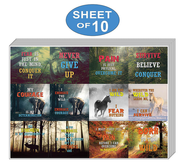 Creanoso Nature Survival Quote Stickers Ã¢â‚¬â€œ Inspirational Survival Sayings for Men & Women