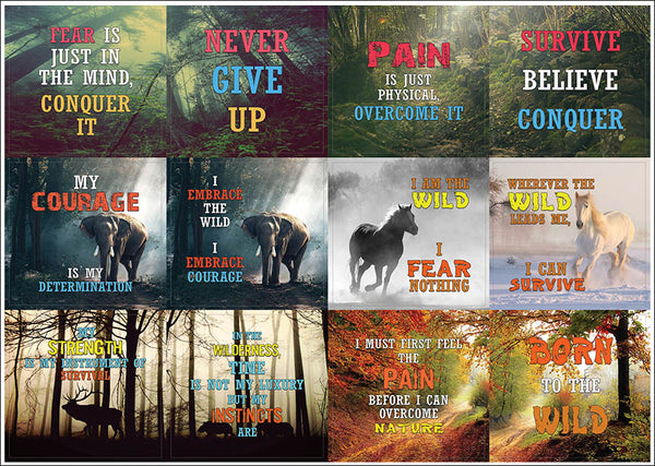 Creanoso Nature Survival Quote Stickers Ã¢â‚¬â€œ Inspirational Survival Sayings for Men & Women