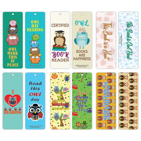 Creanoso Inspirational Book Reading Sayings Owl Bookmarker (60-Pack) ÃƒÆ’Ã‚Â¢ÃƒÂ¢Ã¢â‚¬Å¡Ã‚Â¬ÃƒÂ¢Ã¢â€šÂ¬Ã…â€œ Six Assorted Quality Owl Themed Bookmarks Bulk Set ÃƒÆ’Ã‚Â¢ÃƒÂ¢Ã¢â‚¬Å¡Ã‚Â¬ÃƒÂ¢Ã¢â€šÂ¬Ã…â€œ Premium Gift for Kids, Teens, Young Book Readers