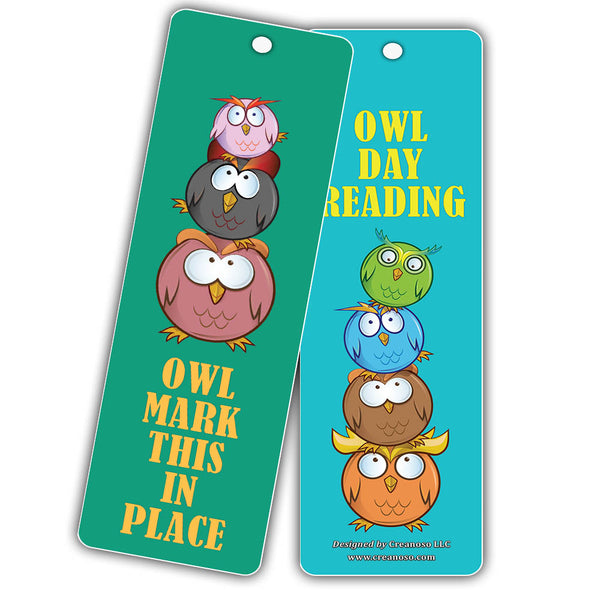 Creanoso Owl Reading Bookmarks - Inspirational Book Reading Sayings for Kids