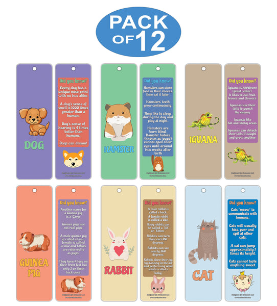 Creanoso Pet Fun Facts Learning Bookmark Cards ÃƒÂ¢Ã¢â€šÂ¬Ã¢â‚¬Å“ Facts About Pets Learning Cards for Kids
