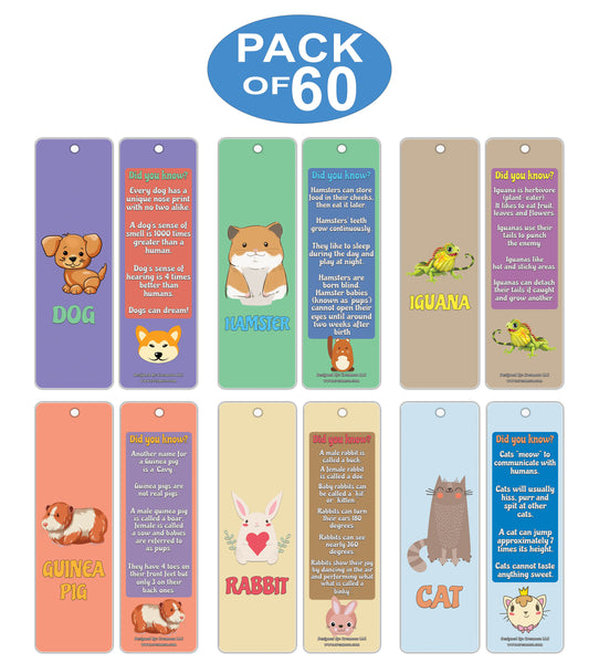 Creanoso Pet Fun Facts Learning Bookmark Cards ÃƒÂ¢Ã¢â€šÂ¬Ã¢â‚¬Å“ Facts About Pets Learning Cards for Kids