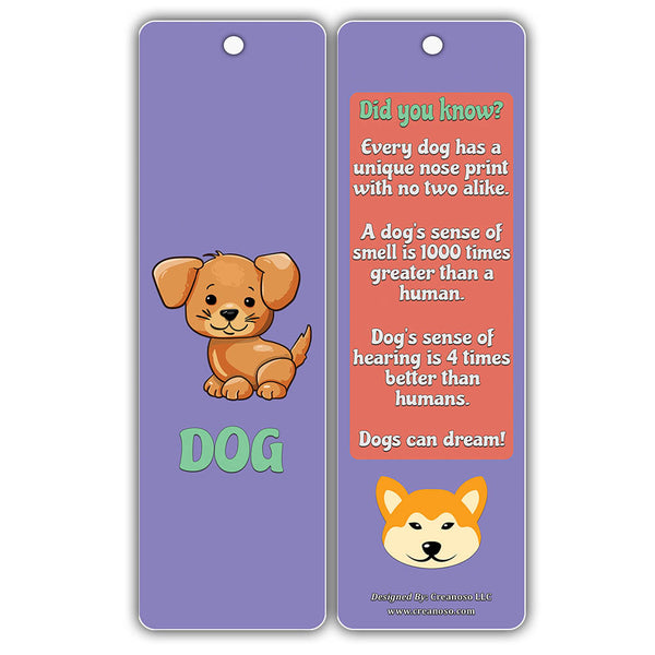 Creanoso Pet Fun Facts Learning Bookmark Cards ÃƒÂ¢Ã¢â€šÂ¬Ã¢â‚¬Å“ Facts About Pets Learning Cards for Kids