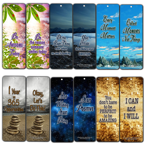 Creanoso Inspiring Positive Mindset Bookmark (30-Pack) ÃƒÂ¢Ã¢â€šÂ¬Ã¢â‚¬Å“ Stocking Stuffers Gift for Men & Women, Teens - Rewards Gifts ÃƒÂ¢Ã¢â€šÂ¬Ã¢â‚¬Å“ Awesome Bookmark Collection ÃƒÂ¢Ã¢â€šÂ¬Ã¢â‚¬Å“ Inspiring Quote Sayings for Friends - Bulk Pack