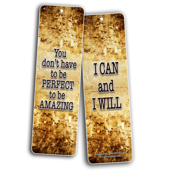 Creanoso Inspiring Positive Mindset Bookmark (30-Pack) ÃƒÂ¢Ã¢â€šÂ¬Ã¢â‚¬Å“ Stocking Stuffers Gift for Men & Women, Teens - Rewards Gifts ÃƒÂ¢Ã¢â€šÂ¬Ã¢â‚¬Å“ Awesome Bookmark Collection ÃƒÂ¢Ã¢â€šÂ¬Ã¢â‚¬Å“ Inspiring Quote Sayings for Friends - Bulk Pack