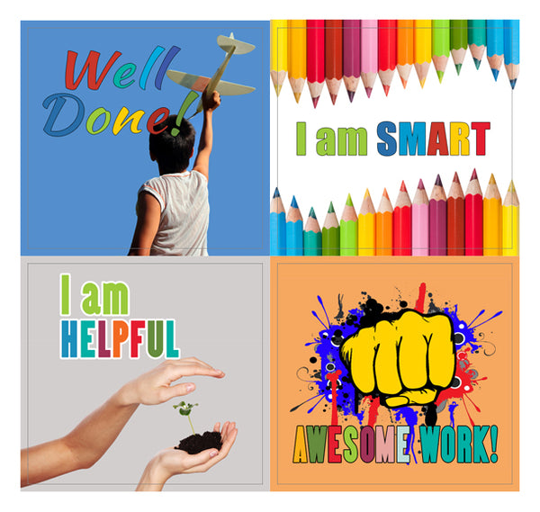 Creanoso Positive Affirmation & Motivational Stickers for Kids - Excellent Party Favors