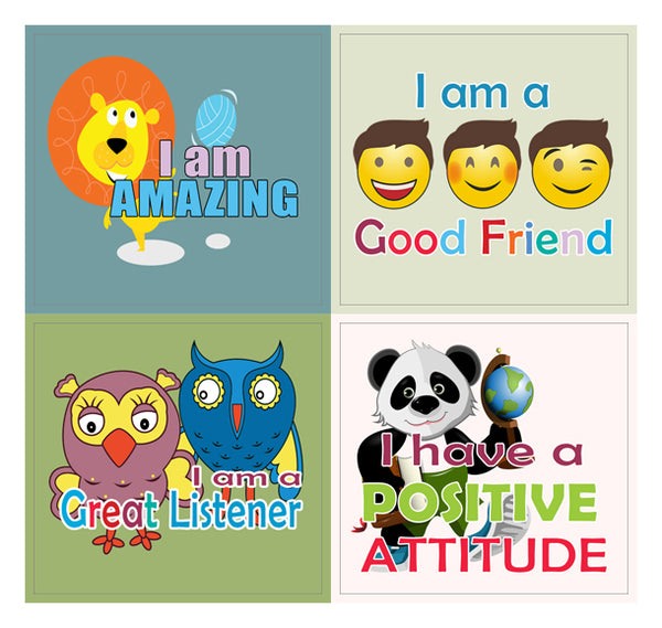 Creanoso Positive Affirmation & Motivational Stickers for Kids - Excellent Party Favors