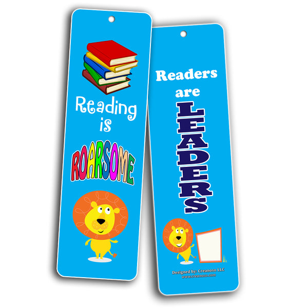 Creanoso Young Readers Animal Roarsome Reading Bookmarks for Kids (30-Pack) ÃƒÂ¢Ã¢â€šÂ¬Ã¢â‚¬Å“ Reading Encouraging Words Bookmarkers Bulk Set ÃƒÂ¢Ã¢â€šÂ¬Ã¢â‚¬Å“ Premium Quality Book Clippers Boys, Girls