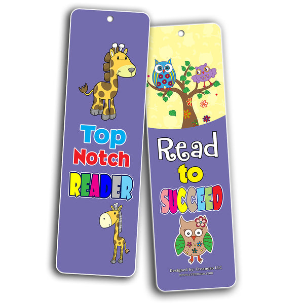 Creanoso Young Readers Animal Roarsome Reading Bookmarks for Kids ÃƒÂ¢Ã¢â€šÂ¬Ã¢â‚¬Å“ Reading Encouraging Words