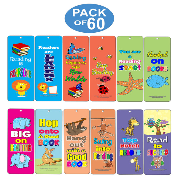 Creanoso Young Readers Animal Roarsome Reading Bookmarks for Kids ÃƒÂ¢Ã¢â€šÂ¬Ã¢â‚¬Å“ Reading Encouraging Words