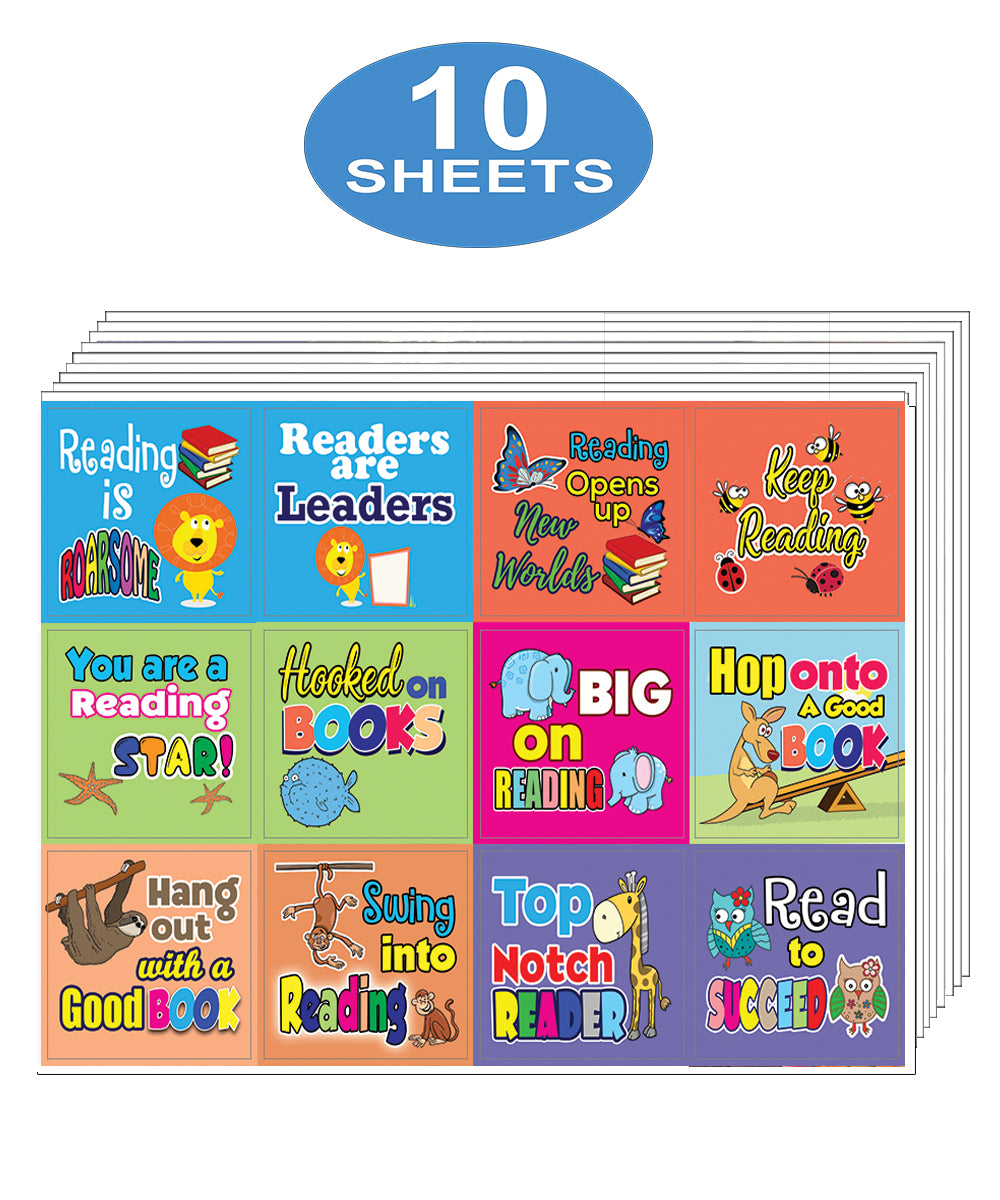Creanoso Roarsome Reading Stickers for Kids (10-Sheet) Parent Teachers Rewards for Boys Girls