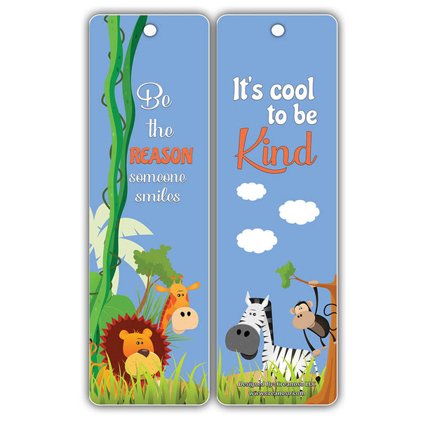 Creanoso Safari Animals Motivational Bookmark Cards ÃƒÂ¢Ã¢â€šÂ¬Ã¢â‚¬Å“ Inspiring Inspirational Words for Kids