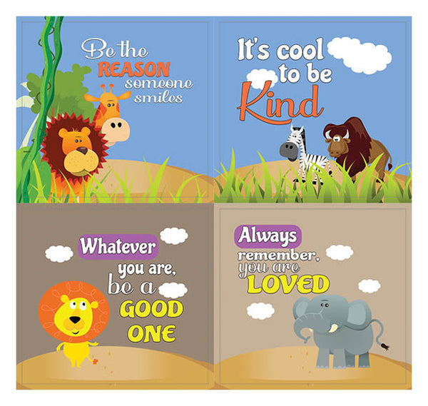 Creanoso Safari Animals Motivational Stickers (10-Sheet) Ã¢â‚¬â€œ Assorted Animals Safari Wall Decal