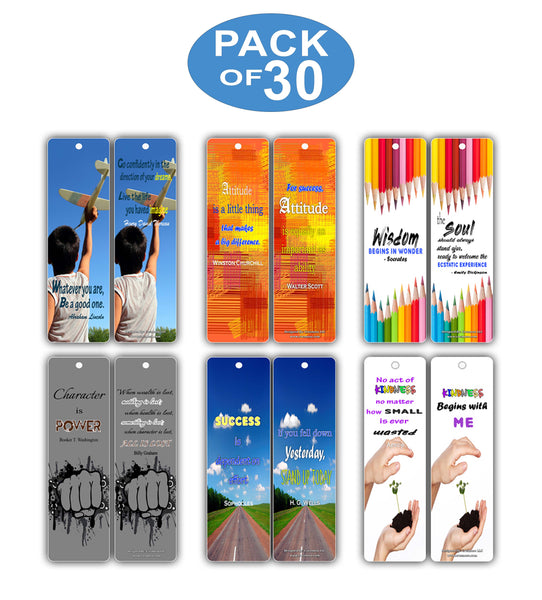 Creanoso Smart Quotes About Wisdom Attitude Character Success Kindness Bookmarks- Party Favors