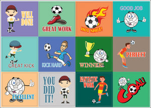 Creanoso Soccer Sport Series Motivational Stickers - 20 Sheets Ã¢â‚¬â€œ Great Sport Motivational Decal Pack for Kids, Teens, Men & Women Ã¢â‚¬â€œ Sticky Surface DÃƒÂ©cor Decoration Collection Set