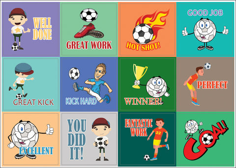 Creanoso Soccer Sport Series Motivational Stickers - 20 Sheets Ã¢â‚¬â€œ Great Sport Motivational Decal Pack for Kids, Teens, Men & Women Ã¢â‚¬â€œ Sticky Surface DÃƒÂ©cor Decoration Collection Set