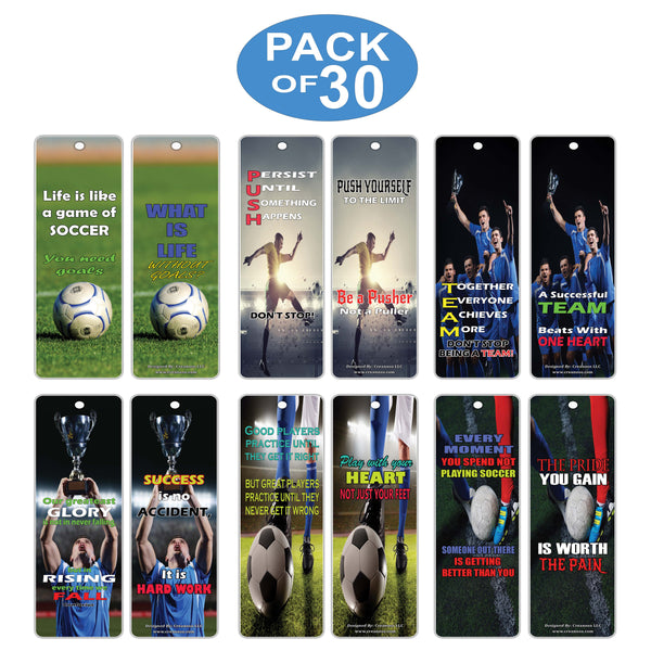 Creanoso Success Motivational (Soccer Theme) Bookmarks ÃƒÂ¢Ã¢â€šÂ¬Ã¢â‚¬Å“ Sports Motivation Bookmarks Bulk Set
