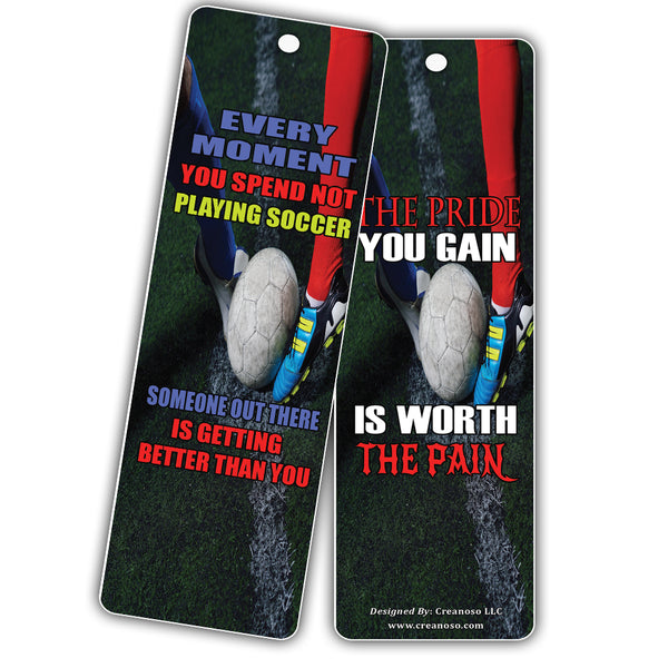 Creanoso Success Motivational (Soccer Theme) Bookmarks ÃƒÂ¢Ã¢â€šÂ¬Ã¢â‚¬Å“ Sports Motivation Bookmarks Bulk Set