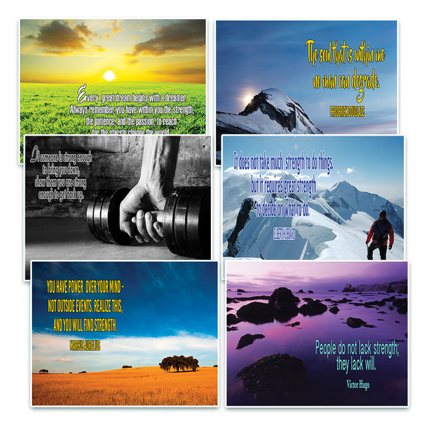 Assorted Inspirational Stay Strong Success Quotes Postcards - CNSPC1003 and CNSPC1004 (24-Pack)