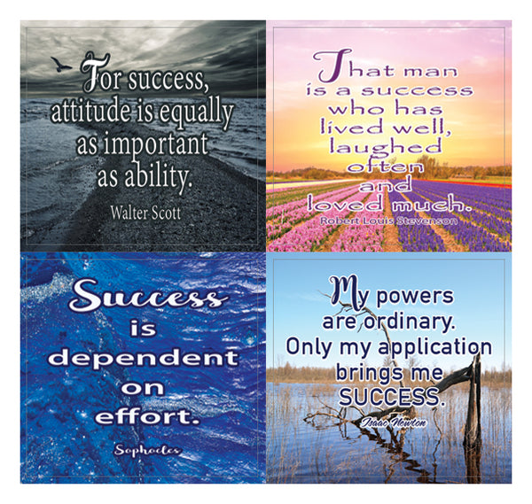 Creanoso Success Inspirational Quotes Stickers (10-Sheet) Ã¢â‚¬â€œ Total 120 pcs (10 X 12pcs) Individual Small Size 2.1 x 2. Inches , Unique Designs DIY Decoration Art Decal for Children