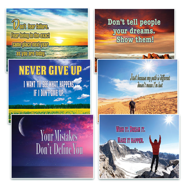 Assorted Inspirational Stay Strong Success Quotes Postcards - CNSPC1003 and CNSPC1004 (24-Pack)