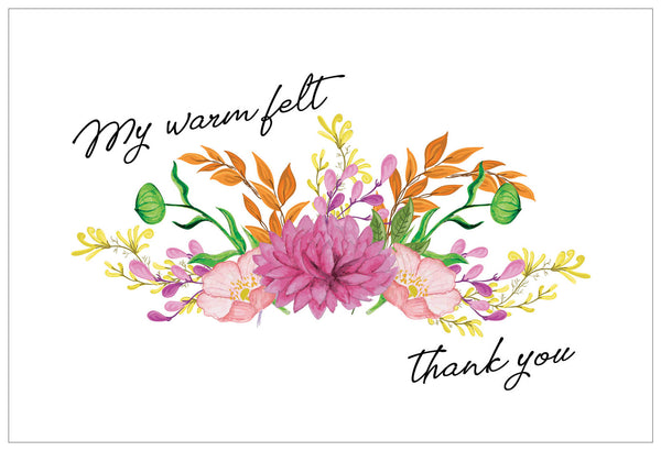 Creanoso Assorted Thank You Cards Pack (30-Pack) Ã¢â‚¬â€œ Bulk Cardstock Floral Themed Card Set