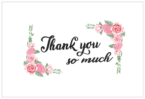 Creanoso Thank You Cards Ã¢â‚¬â€œ Floral Theme Design (12-Pack) Ã¢â‚¬â€œ Elegant Floral Design Thank You Cards