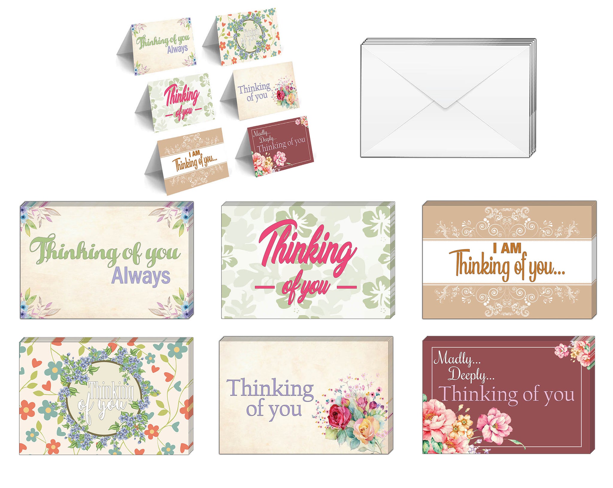 Creanoso Assorted Greeting Cards Ã¢â‚¬â€œ Thinking of You Card Pack (30-Pack) Ã¢â‚¬â€œ Bulk Cardstock Flip Style Card Set Ã¢â‚¬â€œ Premium Quality Card Stocks Ã¢â‚¬â€œ Gift Ideas for Men, Women, Adult, Couples
