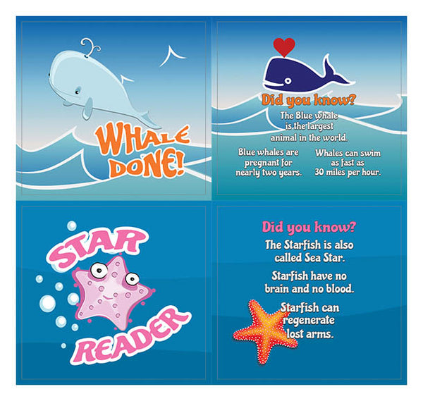 Creanoso Under the Sea Stickers for Kids  Ã¢â‚¬â€œ Fun Facts Sea Animals Learning Cards