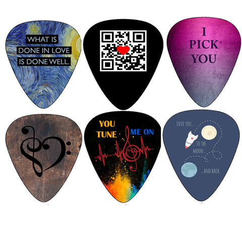 Creanoso Unique Guitar Picks - I Love You Valentines Sweet Heart I Pick You Cool Collectible