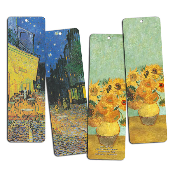 Loving Vincent Van Gogh Bookmarks Cards (60-Pack) - Starry Night Sunflowers Almond Blossoms Bookmarker Literary Gifts for Men and Women - Premium Quality Stocking Stuffers