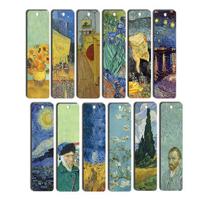 Loving Vincent Van Gogh Bookmarks Cards (60-Pack) - Starry Night Sunflowers Almond Blossoms Bookmarker Literary Gifts for Men and Women - Premium Quality Stocking Stuffers