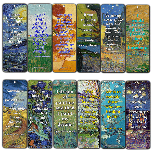 Creanoso Van Gogh Quotes Bookmarks  ÃƒÂ¢Ã¢â€šÂ¬Ã¢â‚¬Å“ Premium Gift Set ÃƒÂ¢Ã¢â€šÂ¬Ã¢â‚¬Å“ Inspiring Classical Art Sayings Set