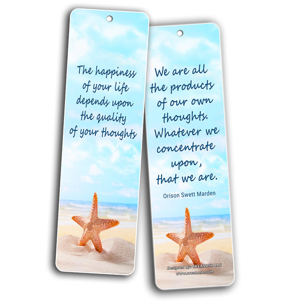 Creanoso Inspirational Quotes Bookmarks Cards (12-Pack) - Wisdom Sayings - Encouragement Stocking Stuffers Gifts for Men Women Adults Teens Kids Entrepreneur Seminar Bookmarker Pack