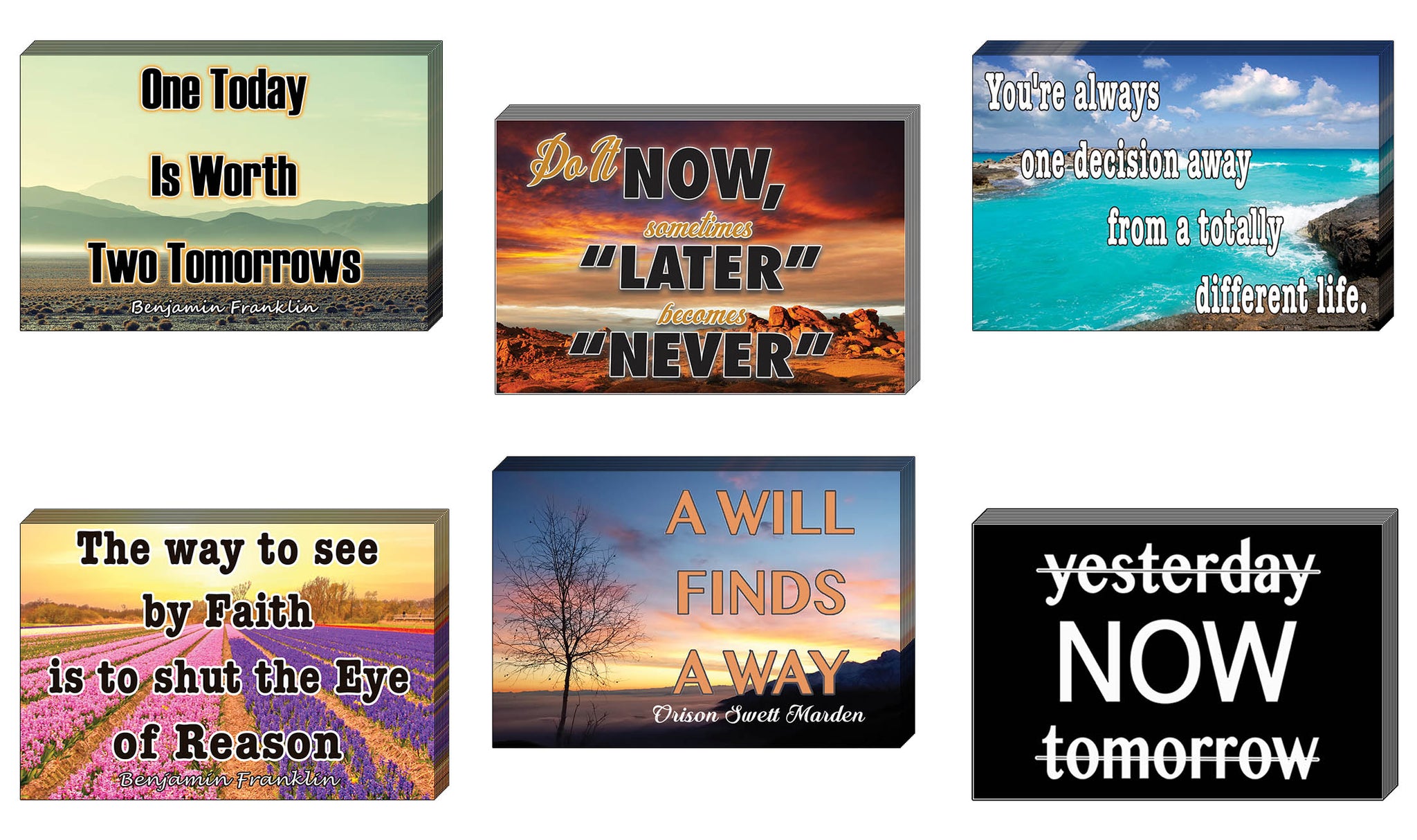 Creanoso Inspirational Sayings Wisdom Postcards ÃƒÂ¢Ã¢â€šÂ¬Ã¢â‚¬Å“ Six Assorted Quality Card Stock Set