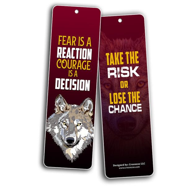 Creanoso Book Readers Wolf Bookmark Cards ÃƒÂ¢Ã¢â€šÂ¬Ã¢â‚¬Å“ Assorted Bookmark Designs Set - Strong Positive Sayings