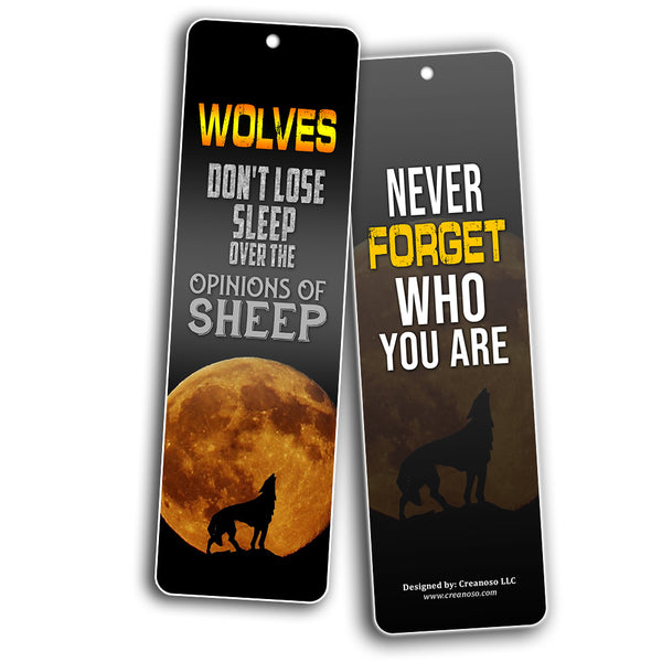 Creanoso Book Readers Wolf Bookmark Cards ÃƒÂ¢Ã¢â€šÂ¬Ã¢â‚¬Å“ Assorted Bookmark Designs Set - Strong Positive Sayings